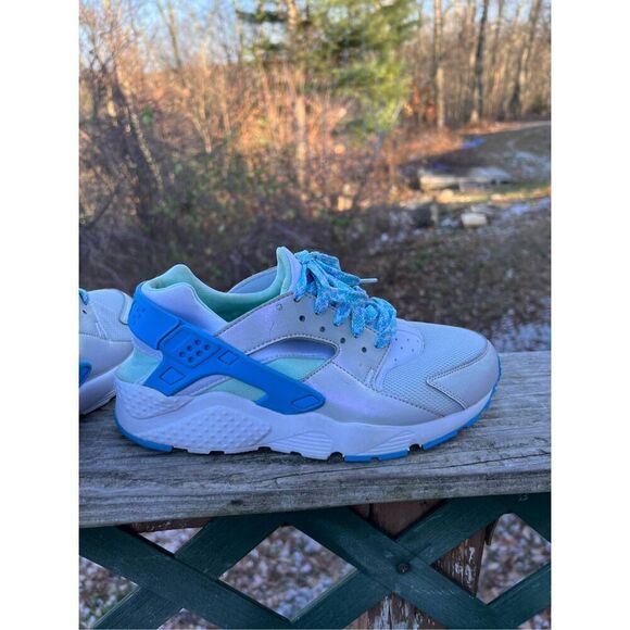 Nike Air huarache Silver/Blue Sz 6.5Y 654280-002 - Picture 6 of 9